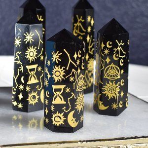 Sacred Geometry and Celestial Black Obsidian Point